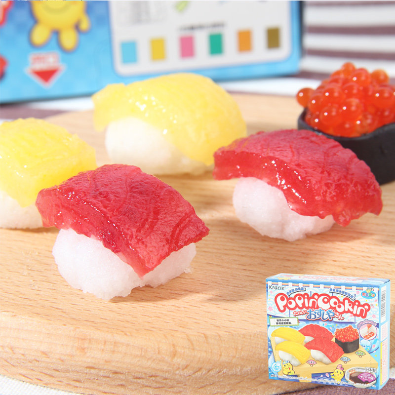 kracie日本食玩寿司可食曰本时完智育菓子益趣园手工玩具迷你食完