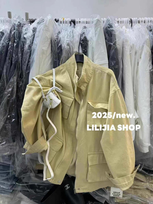 2025春上新美式复古休闲设计感口袋工装百搭外套短外套女