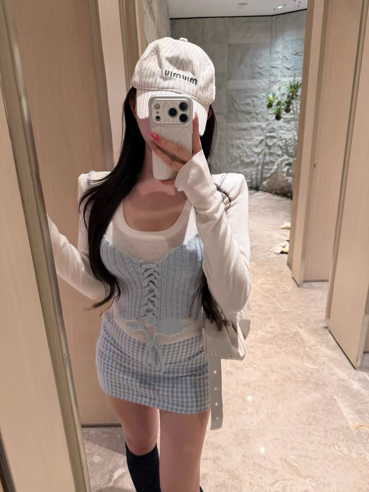 针织吊带背心叠穿长袖打底衫女春季减龄显瘦上衣两件套装