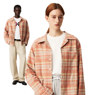 春款 SUPERTOFU法兰绒 古巴领衬衫 单口袋长袖 SS26 暖色调格纹