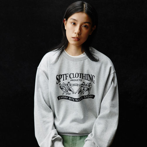 SUPERTOFU 趣味复古手绘图案 圆领印花卫衣 AW25