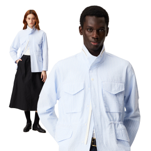 蓝色条纹 外套 中长款 衬衫 SS26 四袋M65 SUPERTOFU肌理感泡泡纱