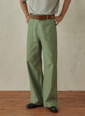 SUPERTOFU 竹节纹理 酵洗做旧 进口菱形扣 OG107 直筒长裤AW25