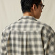垂感舒适 贝壳扣 白黑格纹古巴领长袖 SUPERTOFU泡泡纱 衬衫 SS25