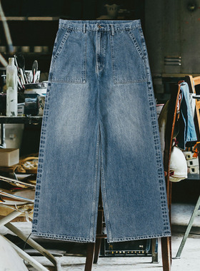 SUPERTOFU 洗水做旧 14oz赤耳牛仔布 复古工字扣 贴袋牛仔裤 AW25