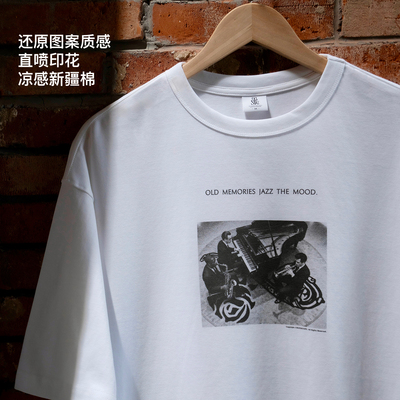 SUPERTOFU爵士乐队Photo T恤 玫瑰萨克斯 凉感新疆棉短袖T恤SS26
