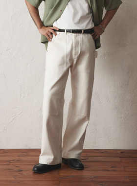 SUPERTOFU洗水做旧 直筒宽松 双膝补强 伐木裤长裤 SS25