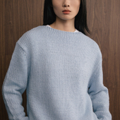 清仓特价 SUPERTOFU 宽领口 柔软 粗针套头针织衫