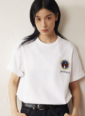 SUPERTOFU黑豹门童 高密度刺绣徽章 250g新疆长绒棉 短袖T恤 SS25