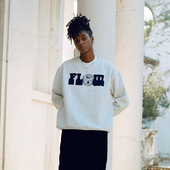 清仓特价 SUPERTOFU 毛巾绣 椰树刺绣图案 加绒圆领卫衣