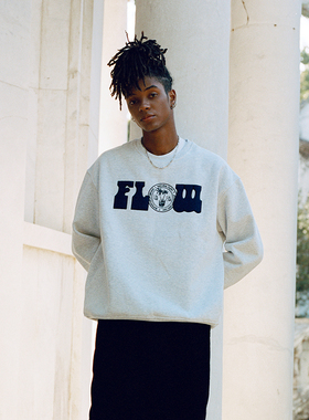 【清仓特价】SUPERTOFU 毛巾绣 椰树刺绣图案 加绒圆领卫衣