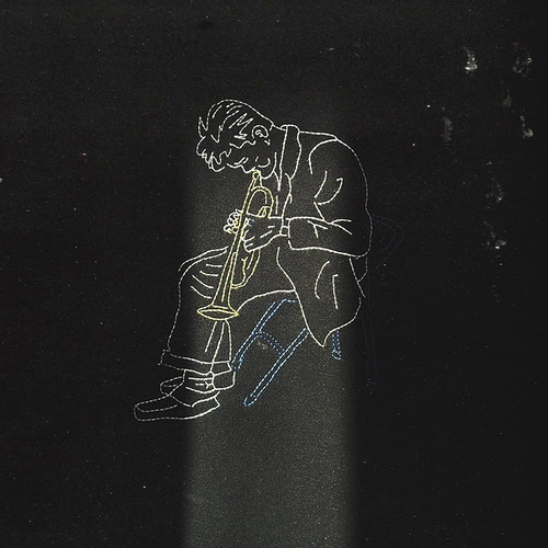 爵士人像拼色刺绣新疆棉短袖T恤