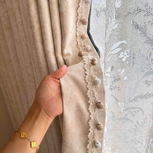 窗帘辅料简约珠子吊穗流苏莫里斯珠家居花边装饰立边蕾丝水溶绣花