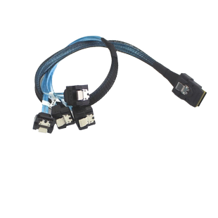 硬盘线MiniSAS SFF8087转4SATA直通阵列卡1分4连接线正向反向可选