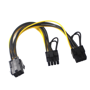 6Pin转双8pin电脑显卡电源线6P转6+2供电线一分二延长线 转接供电