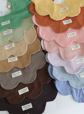 k**y韩国同款宝宝围嘴婴儿口水巾A类棉质双面口水兜宝宝围兜0-2岁