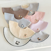 棒棒尼BBNbaby韩版 宝宝围嘴婴儿口水巾A类棉质兜滚边刺绣贴布围兜