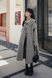 2022冬季新款领带设计单排扣双面呢大衣225-7036-P285-控398，女装毛呢外套，浙宝225