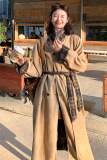 钉珠常规法式厚薄杂款女韩版风衣毛呢中长款韩版大衣春秋气质复古，女装风衣，浙宝225