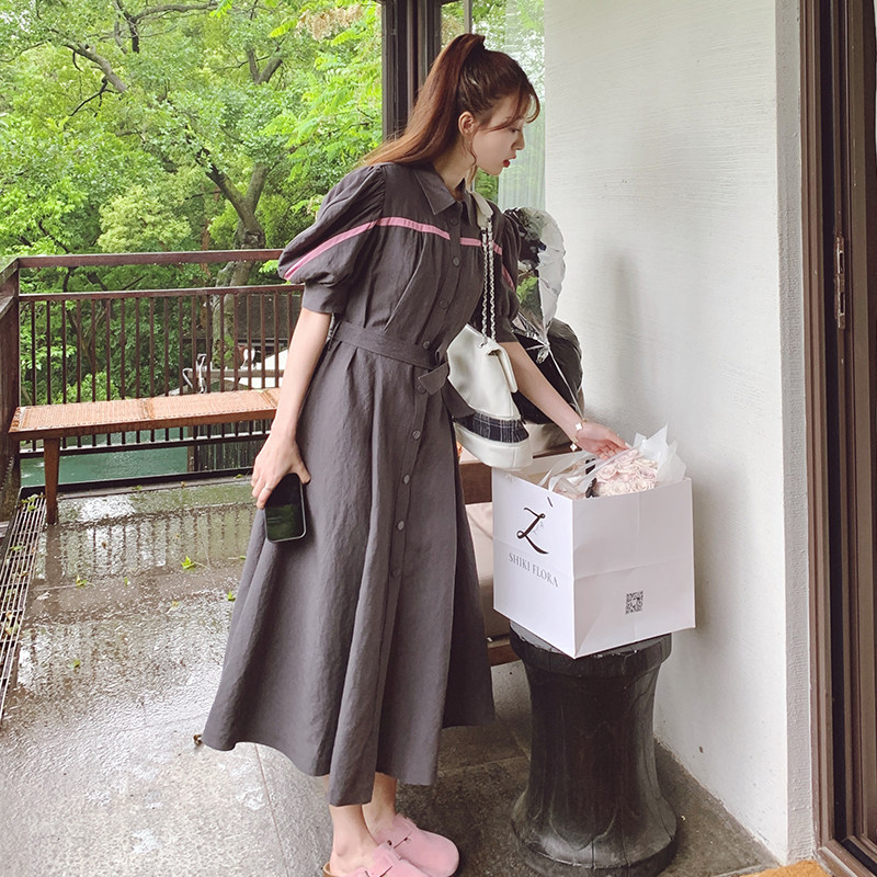 2023夏季新款撞色镶边时尚连衣裙225-23085-P120-控178,女装连衣裙,浙宝225