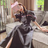 2023夏季新款撞色镶边时尚连衣裙225-23085-P120-控178，女装连衣裙，浙宝225