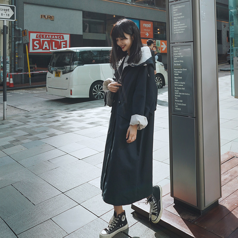 2022秋季新款已出货拼色休闲风风衣外套225-2009-P145（控198）,女装风衣,浙宝225