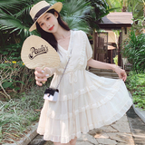 法式纯欲甜美白色连衣裙女2024春夏季新款设计感小众荷叶边仙女裙，女装连衣裙，浙宝225