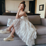 法式白色吊带连衣裙女夏季2025新款超仙甜美纯欲风蕾丝蛋糕连衣裙，女装连衣裙，浙宝225
