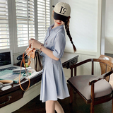 2023夏季清新条纹金属扣贴标装饰连衣裙225-23089-P115（控168），女装连衣裙，浙宝225