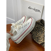 韩版 Allstar匡潮厚底帆布鞋 百搭小白鞋 新款 ulzzang学生 女2026春季