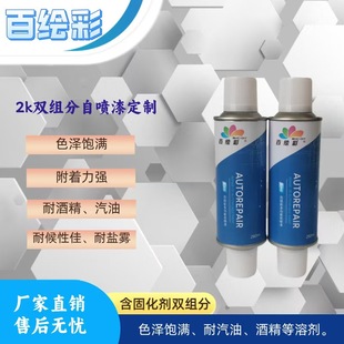 2K烤漆自喷漆双组份固化剂高硬度汽车清漆亮黑哑黑油漆双头喷漆罐