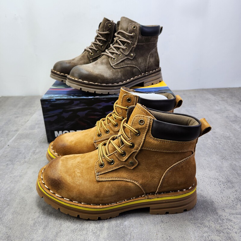 外贸出口欧美单男士真皮大黄靴秋冬时尚英伦风复古户外徒步马丁靴