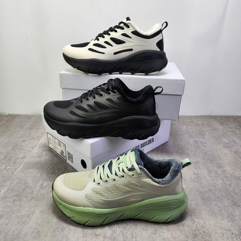 佩斯熊猫加绒运动跑步鞋库存清仓男女冬季保暖软底轻便休闲旅游鞋