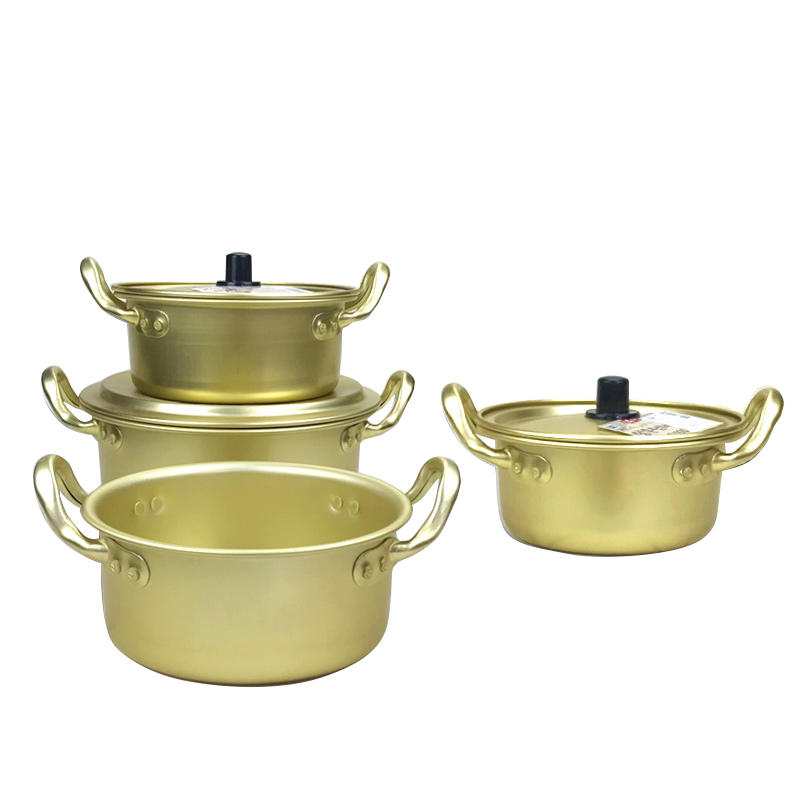 韩国新日燃气灶铝锅韩式商用泡面小煮锅黄铝拉面汤锅轻便户外