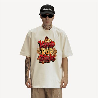 KeepingGear新款马年keeppopstyle潮牌嘻哈短袖黑白街舞小领口