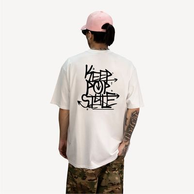 胡飞扬XKeeping联名坚持Keep潮牌嘻哈短袖黑白街舞小领口不变形