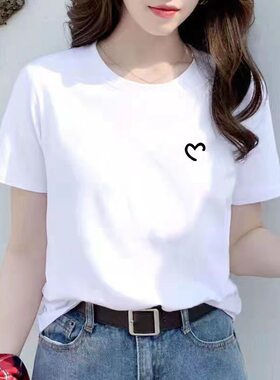 夏季新款宽松大码纯棉短袖T恤女
