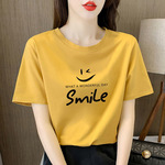 清仓棉短袖T恤女夏季新款洋气印花半袖体恤显瘦宽松圆领上衣薄款