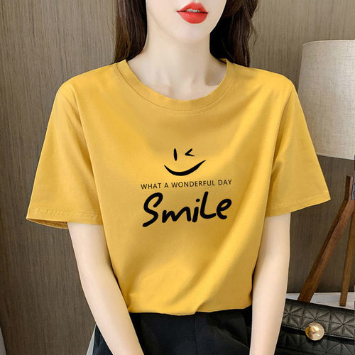 清仓棉短袖印花显瘦T恤女