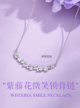 紫藤花微笑项链女轻奢小众高级感新款锁骨链情人节送女友生日礼物