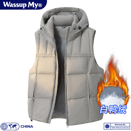 连帽白鸭绒马甲男秋冬加厚保暖