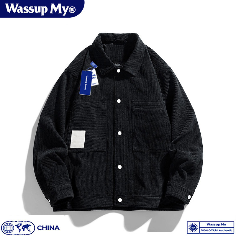 Wassup My灯芯绒外套男款春秋季美式复古潮牌上衣服工装夹克女