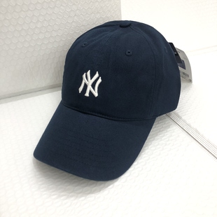 韩版 藏蓝色 正品 MLB棒球帽子女防晒帽NY小字母遮阳帽CP77韩国代购