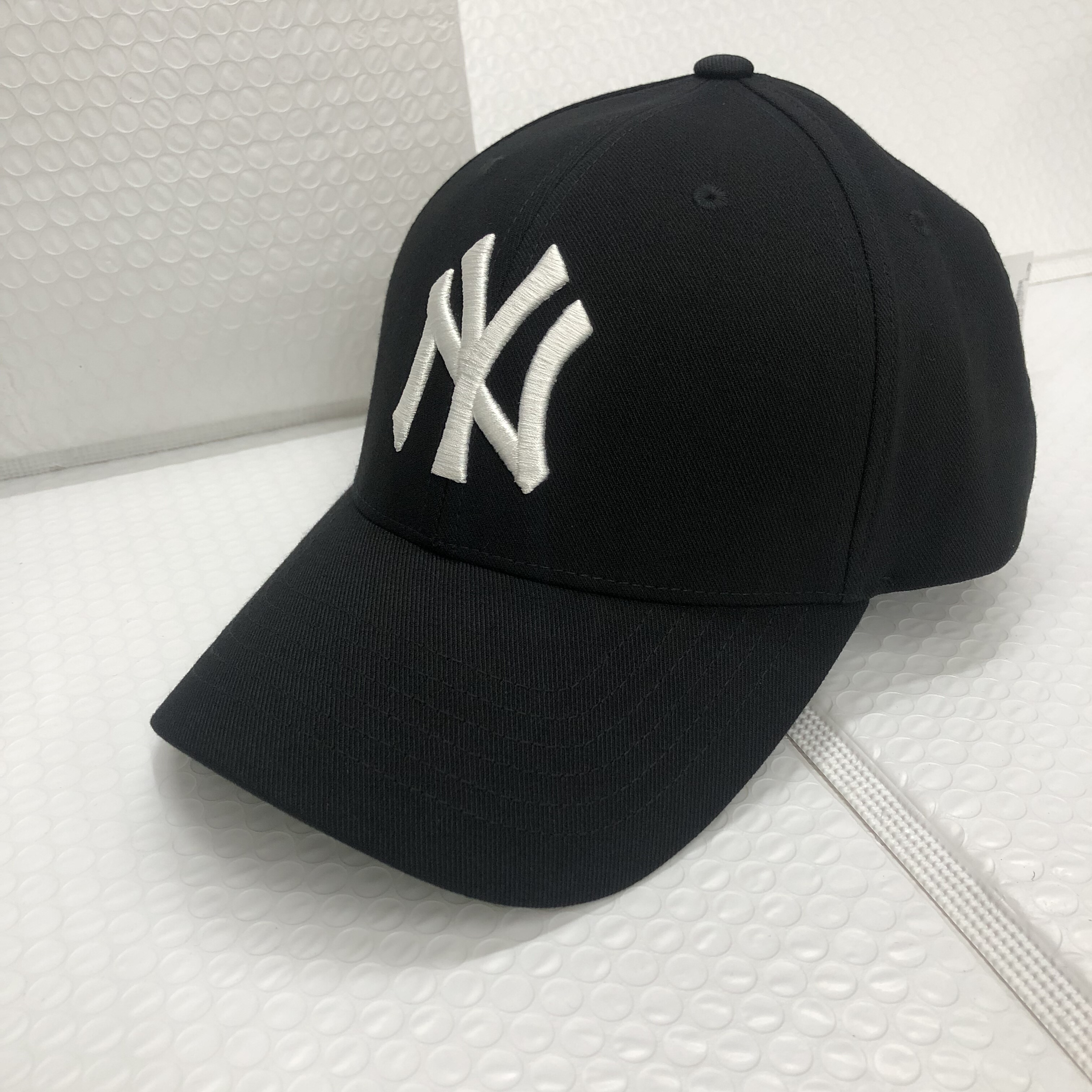 韩国代购正品mlb帽子硬顶大标NY棒球帽遮帽男女遮帽帽鸭舌帽黑色