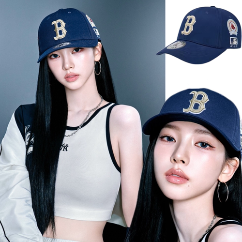 MLB正品 嘻哈氛围感 棒球帽 柳智敏同款遮阳防晒硬顶鸭舌帽子韩版