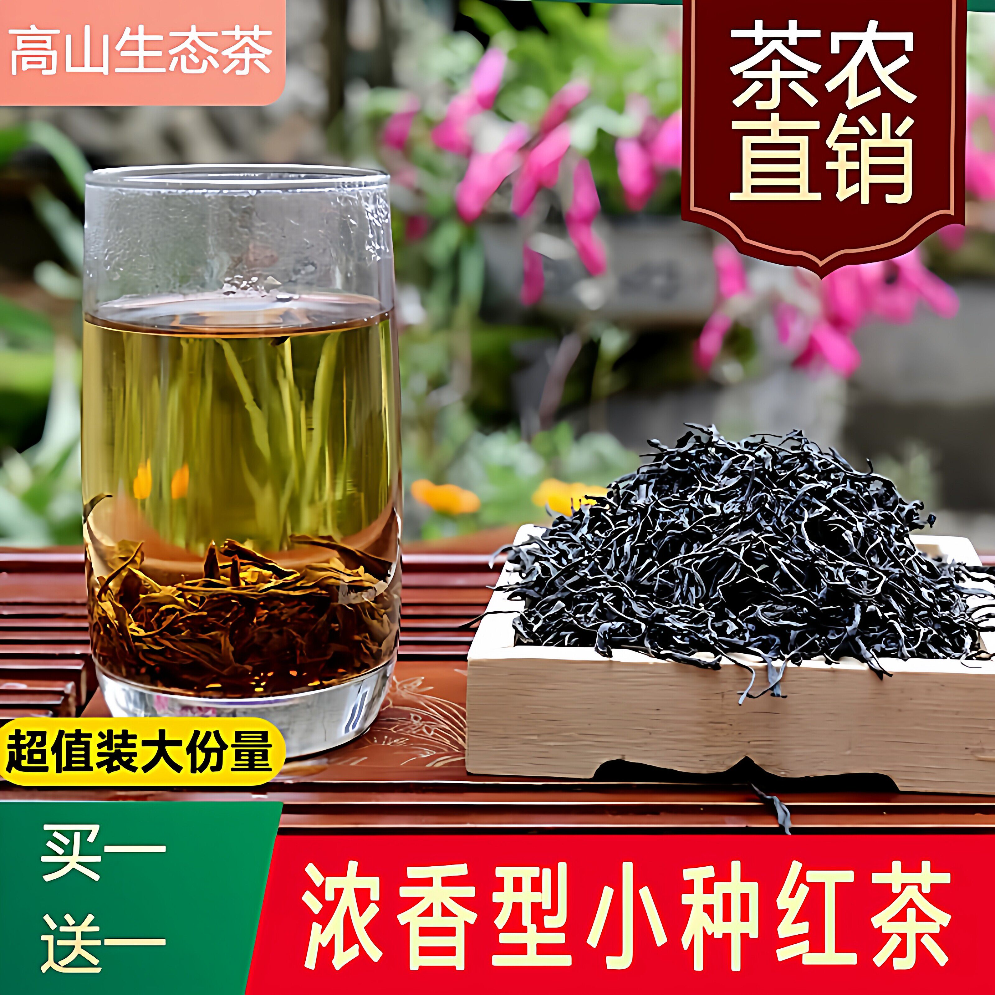 高山古树新茶日照充足松阳小种红茶叶浓香型袋装散装浙江红茶500g