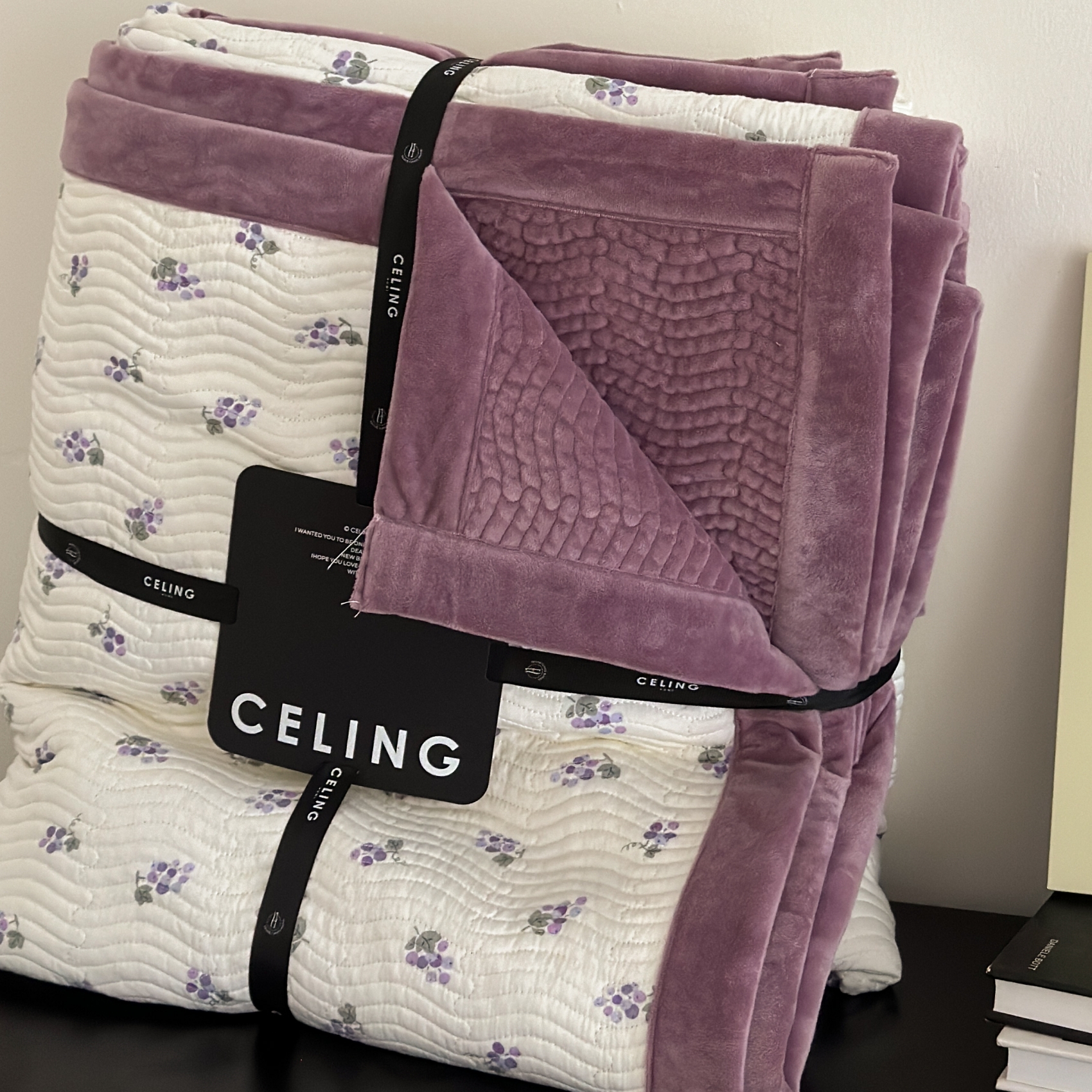 A面天丝B面绒加厚保暖床盖三件套