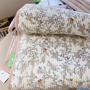 韩国大鹅秋冬加厚床盖单件纯棉绒绗缝夹棉床单全棉榻榻米炕
