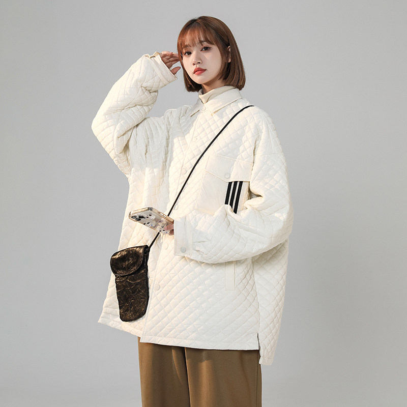 2024冬装三条杠设计加厚潮流菱格保暖棉服1003W606P105,男装棉衣,星座1003