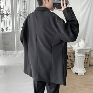 情侣学院风纯色宽松休闲西服 1003W1910 P80图片
